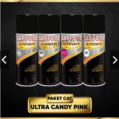 SAPPORO ULTIMATE UCT07 ULTRA CANDY PINK.PAKET CAT SEMPROT 4 KALENG.CAT VELG/BODY MOTOR
