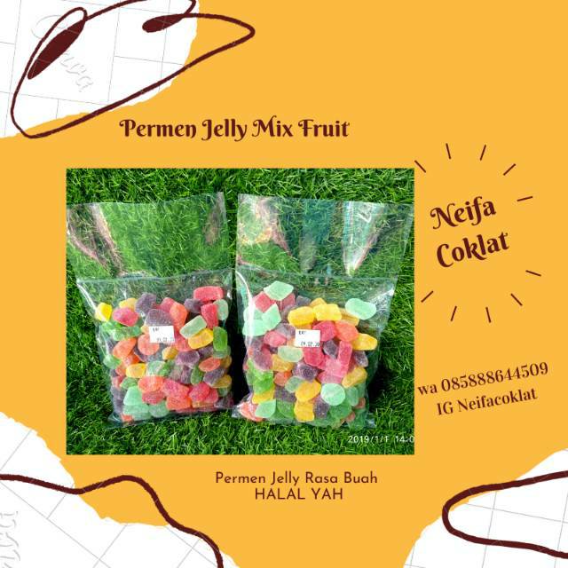 

Permen Jelly rasa buah / jelly mix fruit 250gram