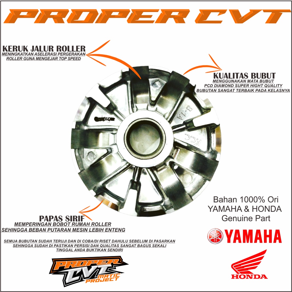 RK PULLEY MIO J PULLEY YAMAHA XRIDE RUMAH ROLLER RACING MIO J RACING PULLEY MIO J FINO FI XRIDE