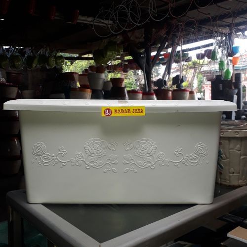 pot plastik panjang putih (gsp 07 mawar)