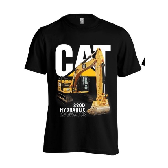 Jual Kaos excavator caterpillar Size XL kaos excavator cat kaos sablon