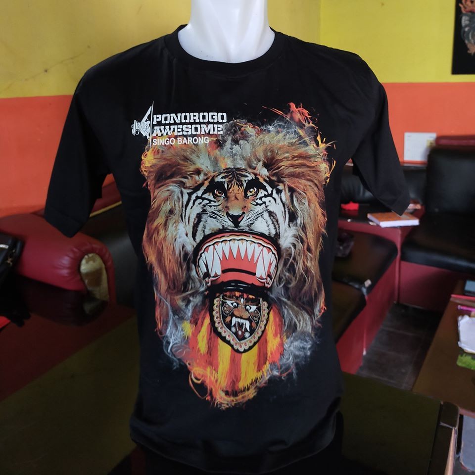 Kaos Singo barong ponorogo kaos kepala reog dadak merak ponorogo