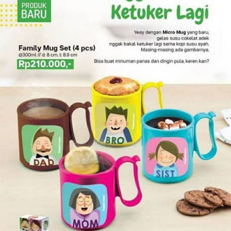 TUPERWARE FAMILY MUG SET / GELAS MINUM ORIGINAL TUPERWARE
