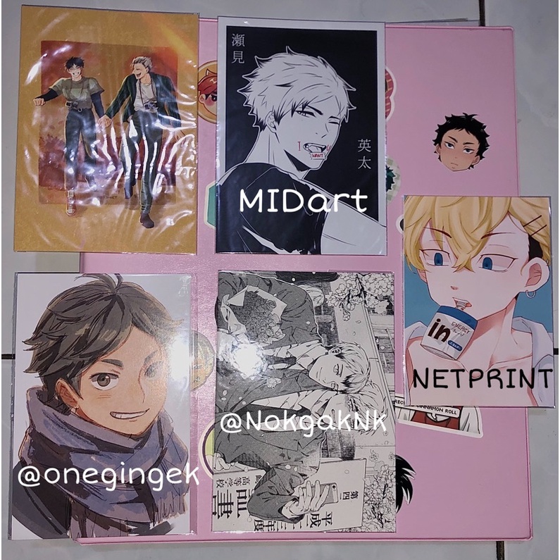 (READ DESC)POSTCARD ARTPRINT NETPRINT ANIMERCH INARIZAKI HAIKYU HAIKYUU CHIFUYU SUGAWARA AKAASHI BOK