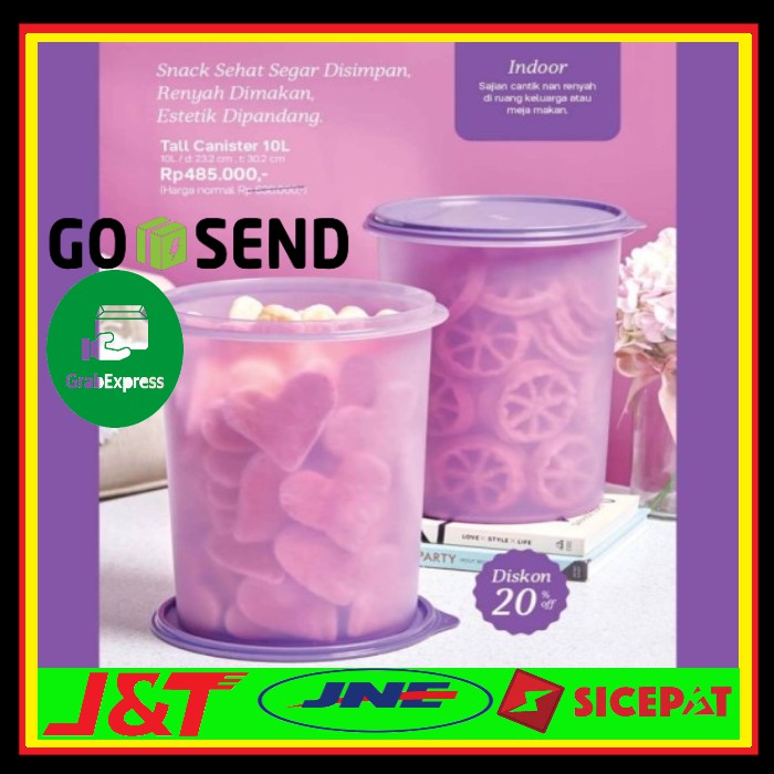 tall canister 10L original tupperware / toples 10L / toples kerupuk