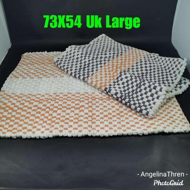 DISCOUNT BESAR-917  Lap kaki Anyam Large 73X54 / Keset kaki Anyam Kain Large