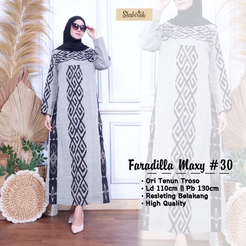 garansi termurah COD - faradilla maxy tenun troso / gamis tenun troso original