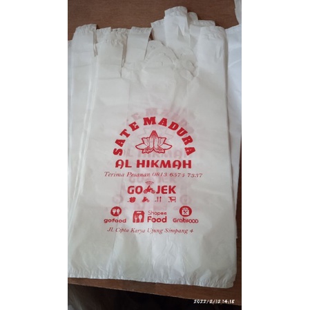 kantong plastik plus sablon logo sendiri ukuran 15