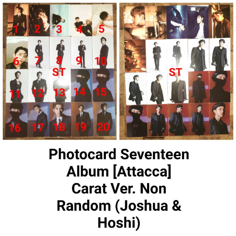 Photocard Album Seventeen [Attacca] Carat Ver Non Random Member Joshua & Hoshi Official PC Atacca At