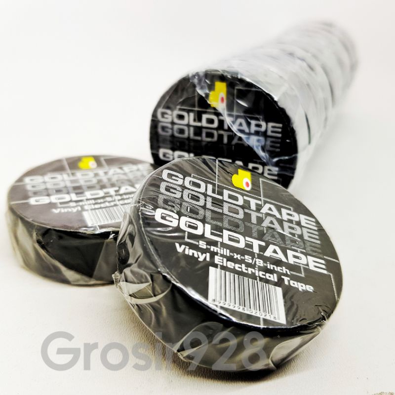 

(Per 10) Selotip / Solatip / Isolasi Kabel Listrik Elektrik Goldtape Hitam 5 mill x 5/8 inch Vinyl Electrical Tape