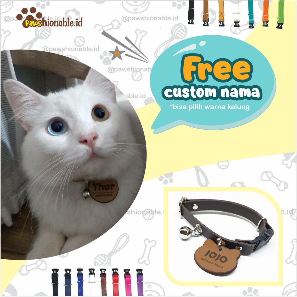 K22 - Kalung Custom Nama Kucing Anjing Murah