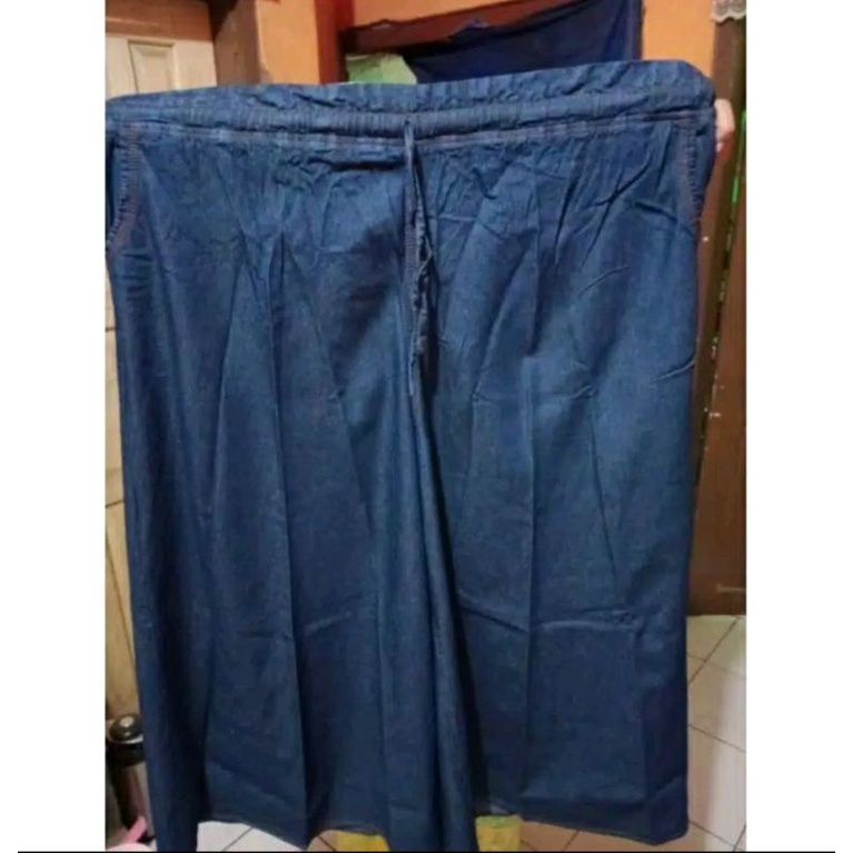 Kulot Jeans Premium Super Jumbo Fit To XXXL Max Bb 120 Kg / Celana Kulot Jeans Big Size Premium