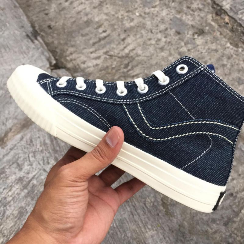 sepatu sneakers ventela public high denim black original produk terlaris dan termurah