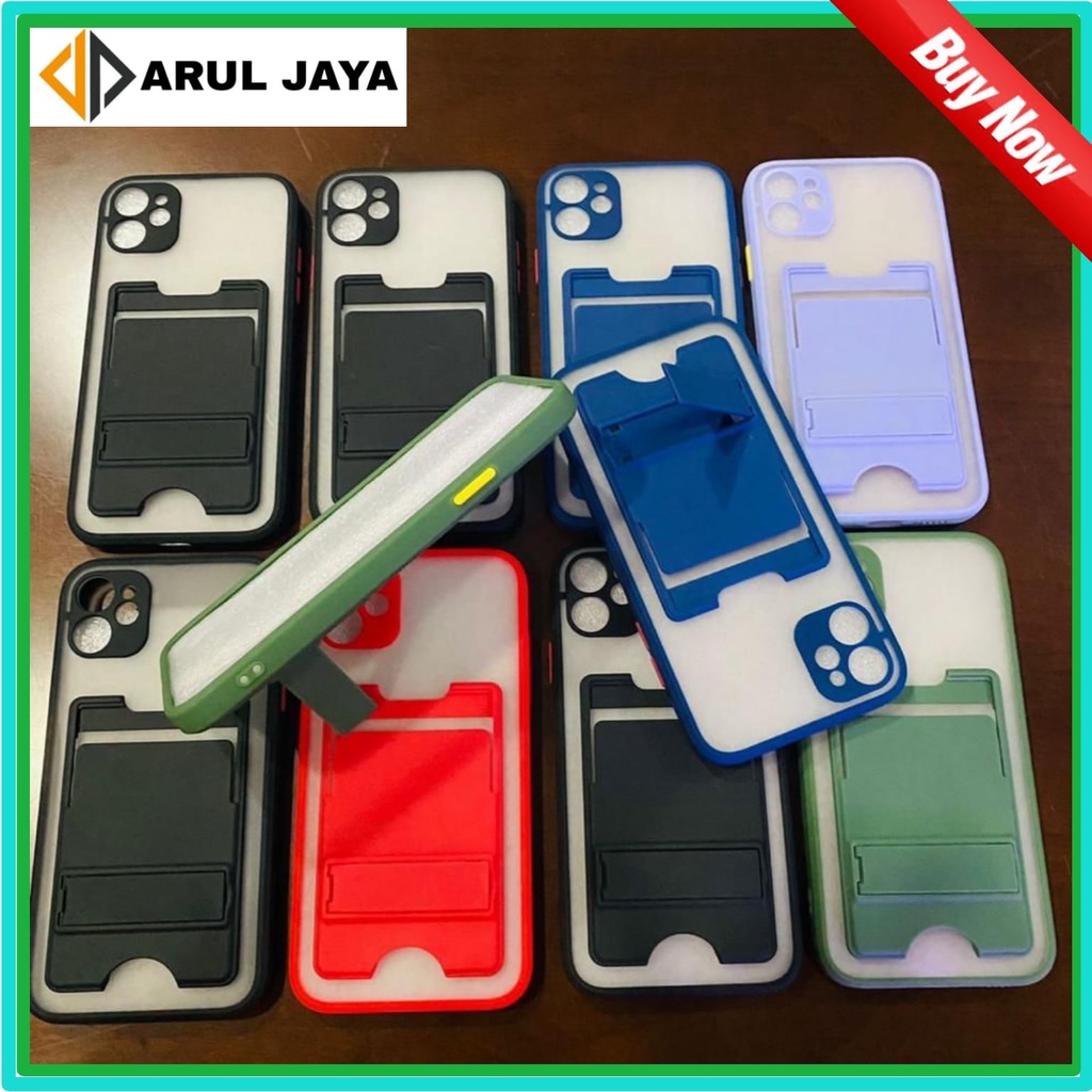 Case OPPO Reno 4 - 4F - 4Pro Fuze Choice Stand + Slot Card Bahan Full Dove Oil Kualitas Premium Soft