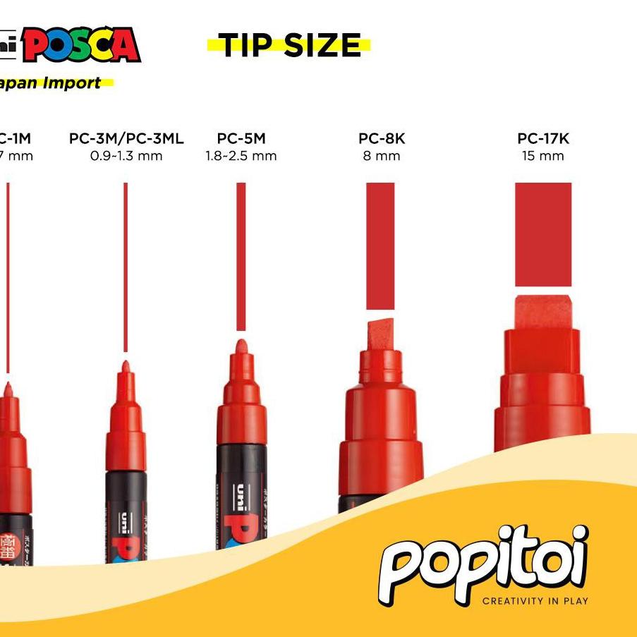 

Terjangkau - UNI POSCA PC-8K Paint Marker Broad Tip Spidol warna warni PC 8K PC8K ~