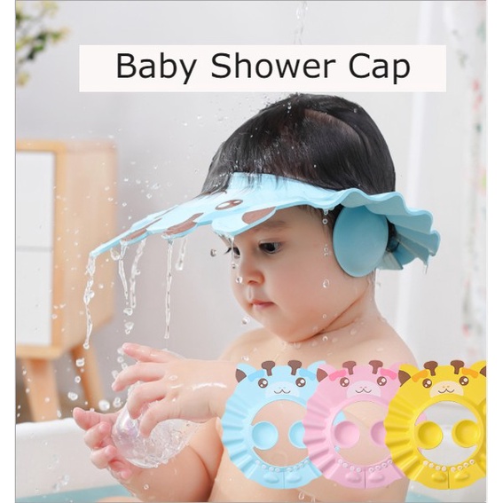 Topi Keramas Anak-anak Bayi Ringan Motif Bahan EVA / Baby ShampooCap Adjustable Tahan Air / Topi Mandi Bayi Motif Lucu