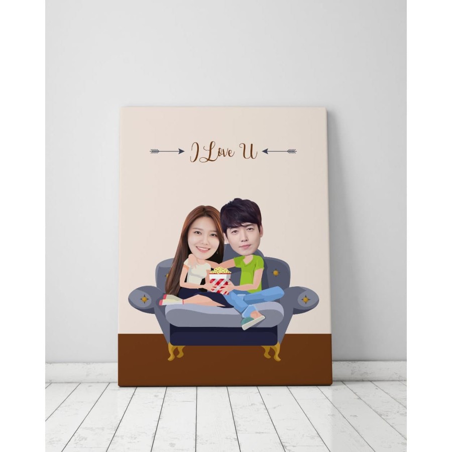 

Kanvas foto karikatur ilustrasi wajah kado pernikahan wedding hadiah valentine - kado pacar 5