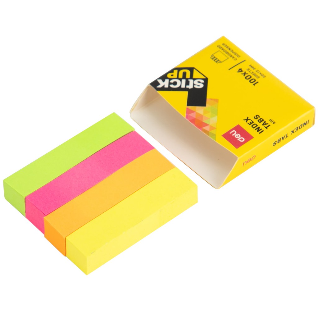 Deli Index Tab penanda warna cerah melekat kuat media yang ditempel tetap bersih 100sheet EA11102-4
