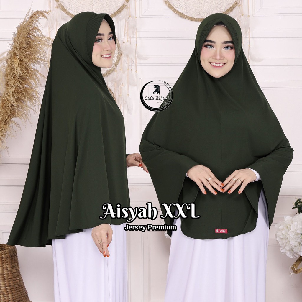 HIJAB BERGO  TERBARU JILBAB INSTAN AISYAH XXL KERUDUNG JUMBO JERSEY TERMURAH SAFA HIJAB