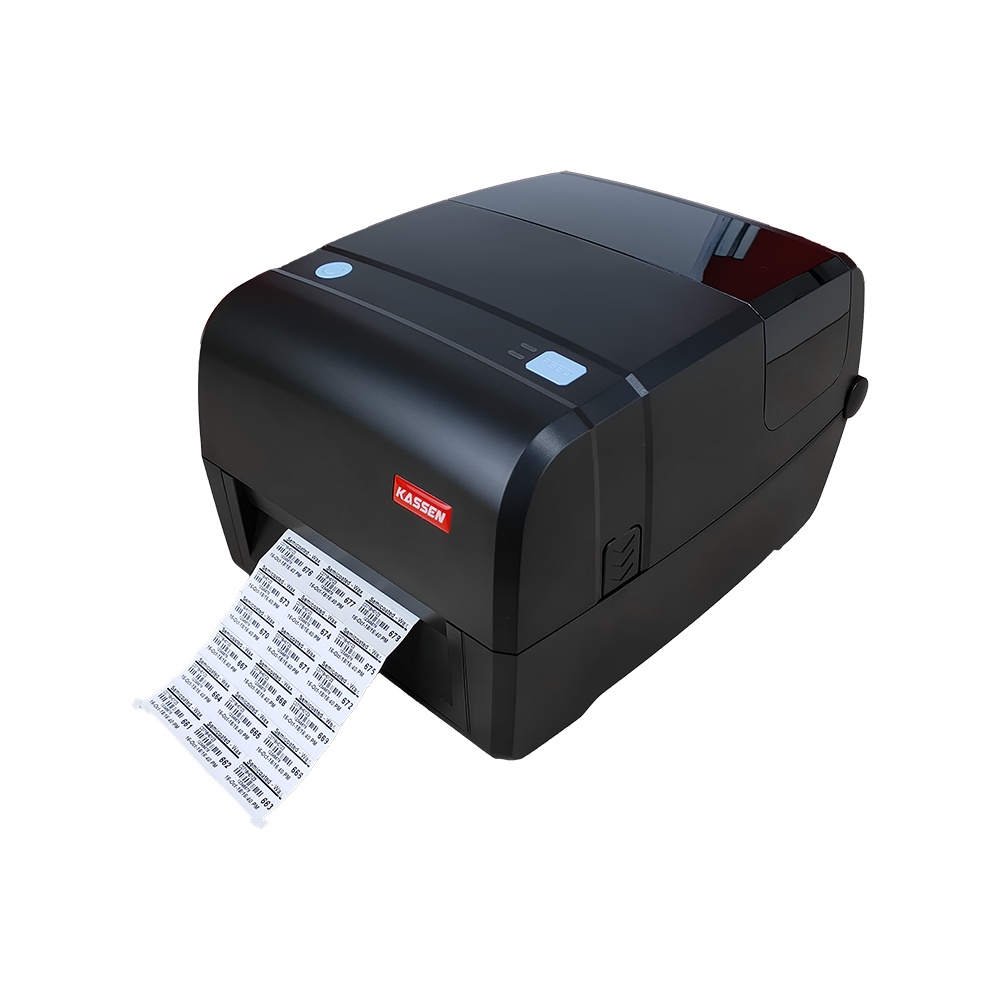 Printer Barcode Kassen E460 USB LAN Cetak Label Stiker Nama Harga Barang Minimarket Hang Tag Baju Resi Marketplace Expedisi JNE JNT E 460 Ribbon Wax Ressin E-460 Free Holder External