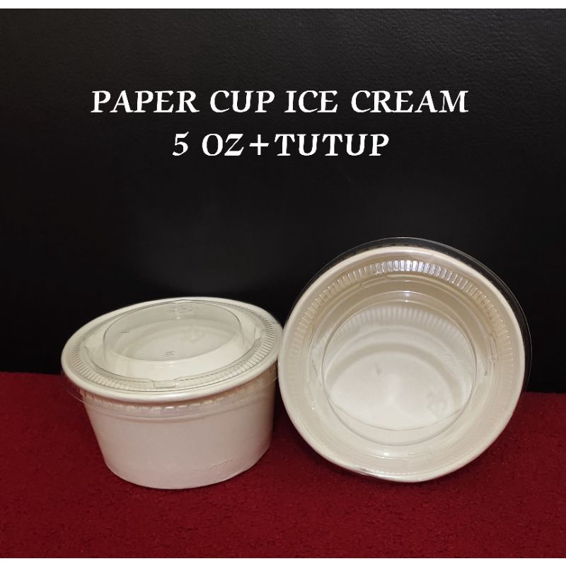 Jual PAPER CUP ICE CREAM 5 OZ +TUTUP BENING (ISI 50 PCS) Indonesia