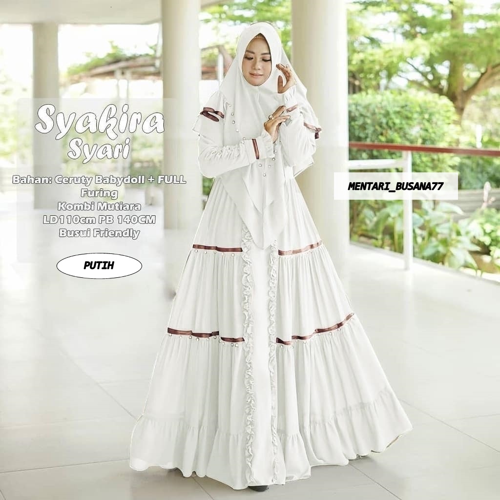 NEW PRODUK !! SYAKIRA Gamis SYARI Set Khimar / Dress Wanita Mewah Elegan / Gamis Syari Free Hijab / Gamis Hijab Busui / Dress Wanita Kondangan / Gamis Syari Free Hijab