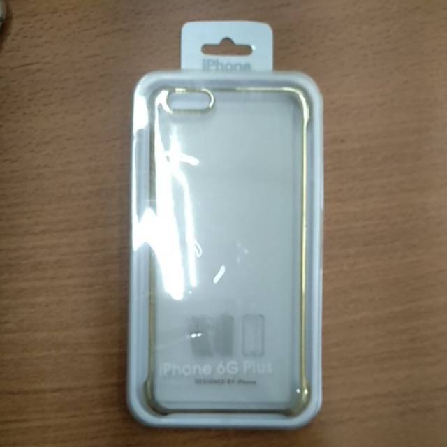 Hardcase transparan list gold for iphone6plus