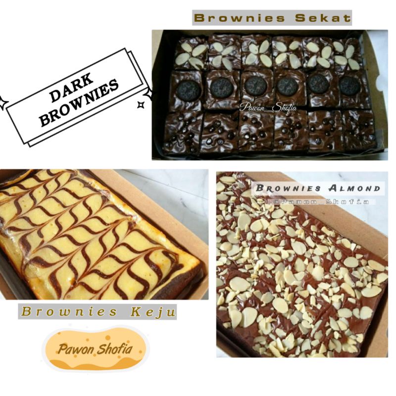 

DARK BROWNIES (Almond/ Keju/ Sekat)