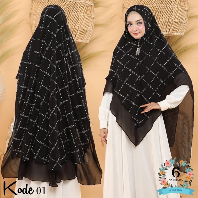 Terbaruu Khimar motif ceruty Babydoll 6 saudara