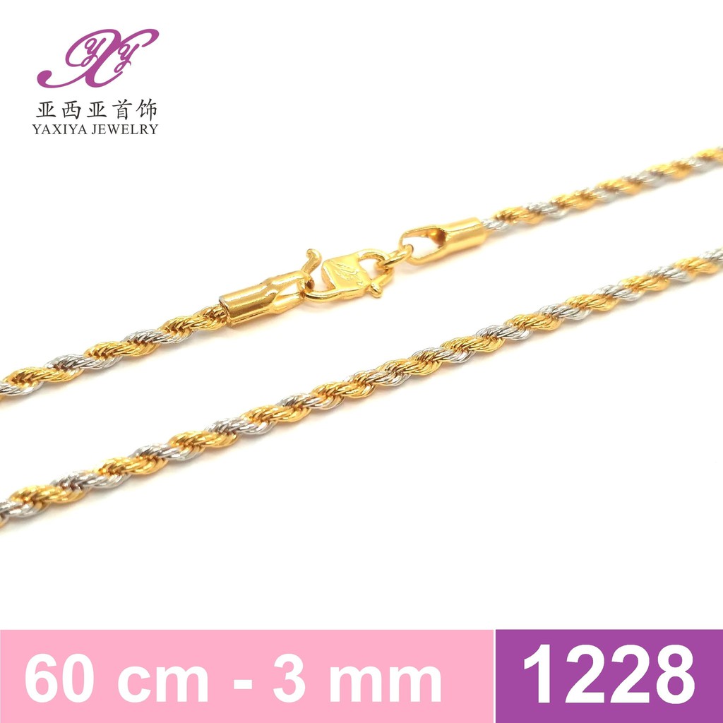 Kalung Emas Rantai Tambang Kombinasi Perhiasan imitasi Yaxiya 1228