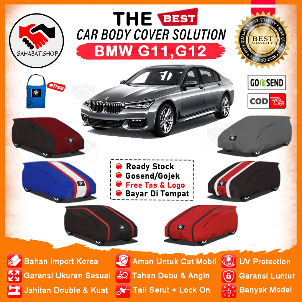 Sahabat Body Cover Mobil BMW Seri 7 / Sarung Penutup BMW Seri 7 G11 G12 Outdoor / Selimut Mantel Tutup Pelindung Kerudung Jas Pembungus Terpal Mantol Kelambu Kerodong Tutupan Bungkus Mobil Sedan BMW Seri 7 Waterproof Anti Air Model Orange