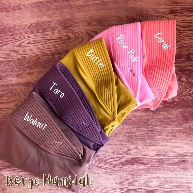 Bergo Hamidah Jilbab Jersey Menutup Dada Kerudung Olahraga Instan Premium-4