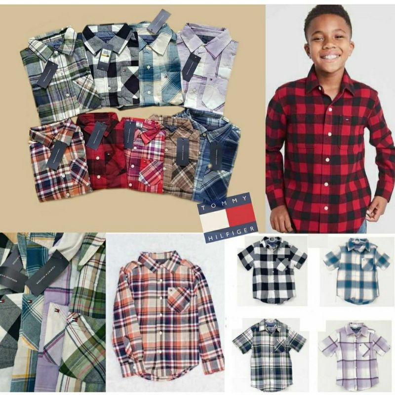 (COD) Kemeja Tommy Hilfiger / Kemeja Anak (2y.3y.4y.5y.6y)