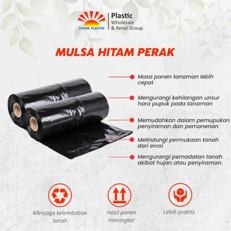 Plastik ROLL HITAM SILVER JUMBO | plastic MULSA tanaman pupuk sinar matahari UV super tebal sangat besar jumbo | plastik rol gulung gulungan black silver