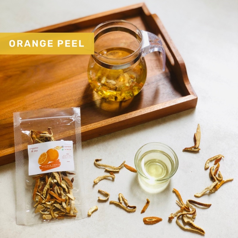 Organic&amp;Joy • Orange Peel Tea/Chen Pi/teh kulit buah jeruk (anti virus,bagus kulit,sehat pernafasan, teh kulit buah jeruk,dried orange peel,teh kulit jeruk kering,tangerine peel,tisane)