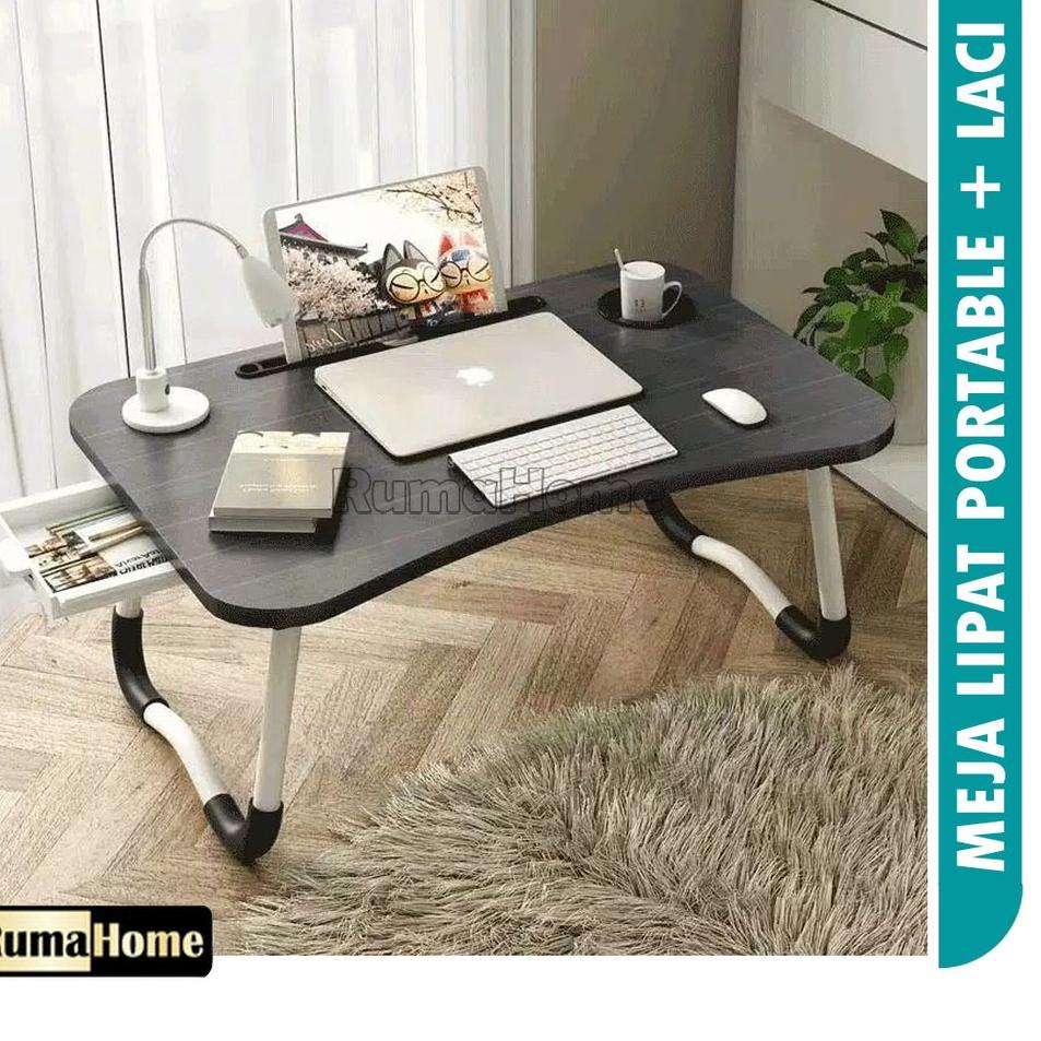 ❄ Meja Laptop laci, meja Belajar karakter Serbaguna and portable bisa naik turun 2 type ☂