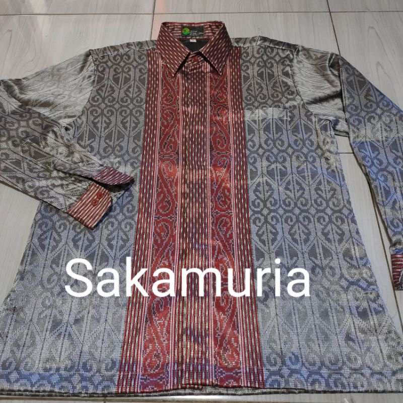 Kemeja Songket Silver Motif Batak