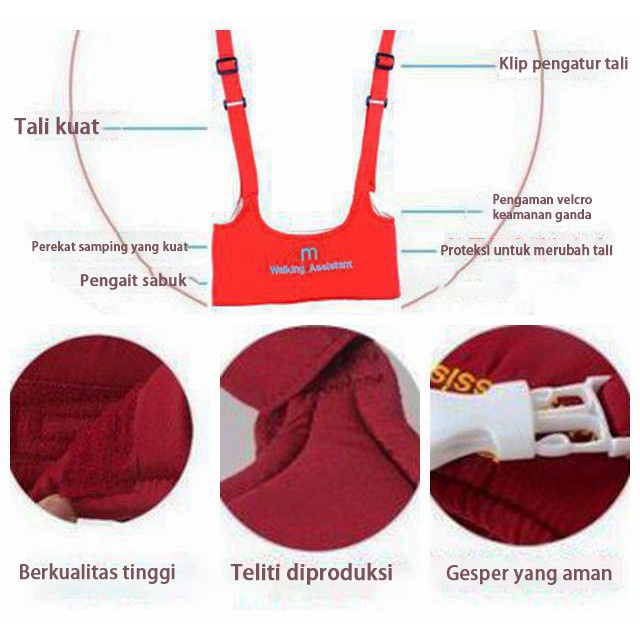 Baby Walking Assistant Baby Walker Belt Sabuk Pengaman Alat Bantu Jalan Bayi