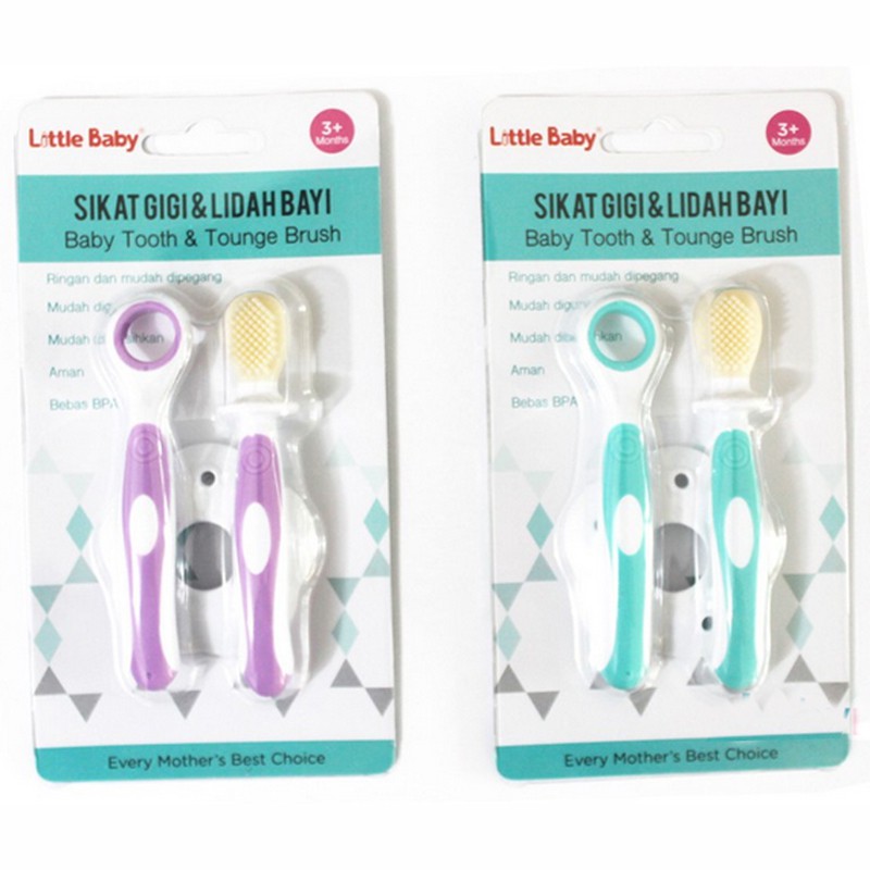 Little Baby Sikat Gigi dan Lidah Bayi toothbrush 2 in 1