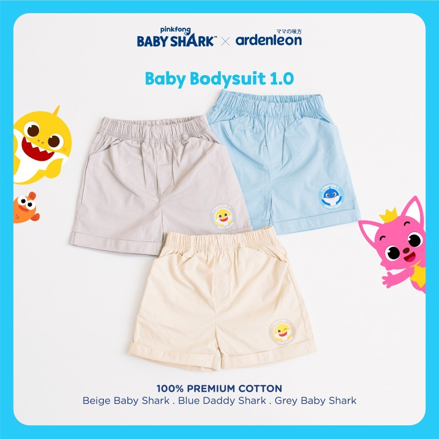 ARDENLEON x Pingfong Baby Shark Casual Short Chinos Celana Anak 1.0