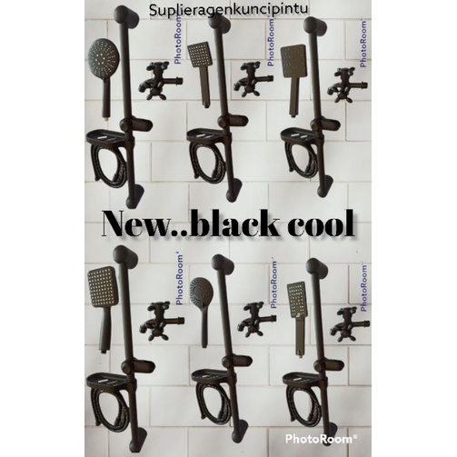 shower tiang new black air dingin shower tiang set