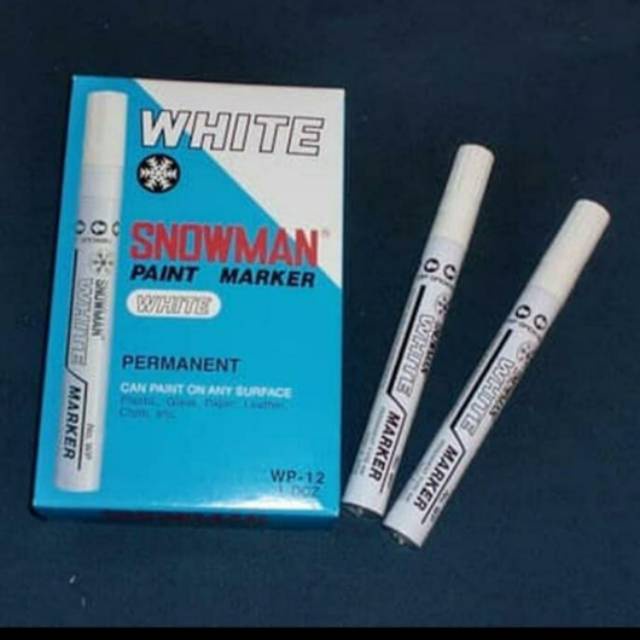 Spidol Snowman Permanent Putih Kecil
