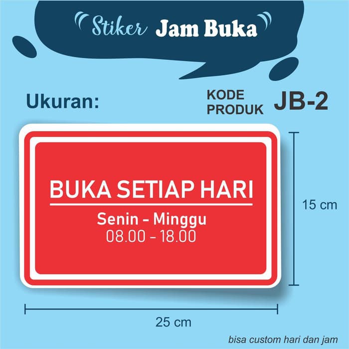 Stiker Jam Buka Tempat Usaha Anda Bisa Custom Hari Jam Terbatas Shopee Indonesia