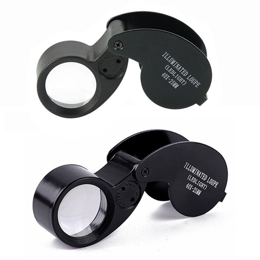 Kaca Pembesar Nanas Untuk Apresiasi Giok 40X Pocket Illuminated Loupe 2led