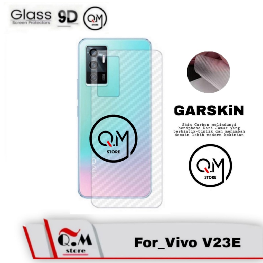 Skin Carbon Garskin Vivo V23E Skin Pelindung Back Cover Full Transparan Garskin 9D