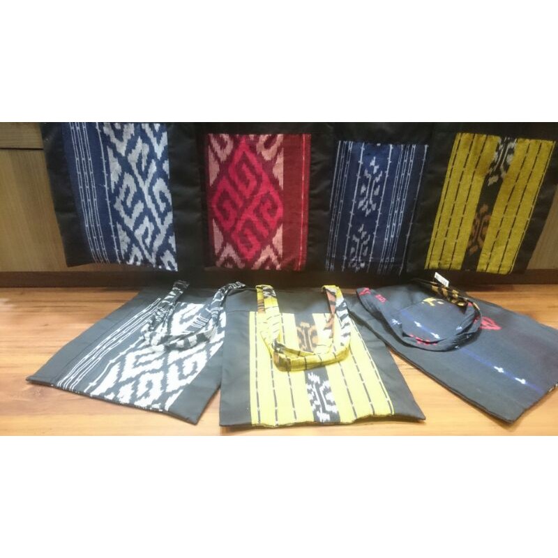 [Terbaru] Tas Totebag Songket Kanvas Cowok Cewek/Kain Perca/oleholeh Surabaya