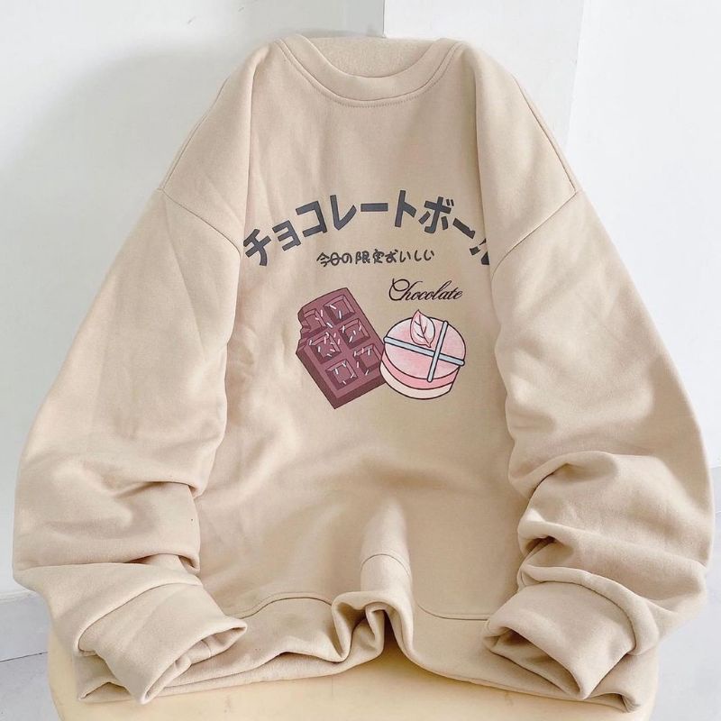 Chocolate sweater fashion wanita