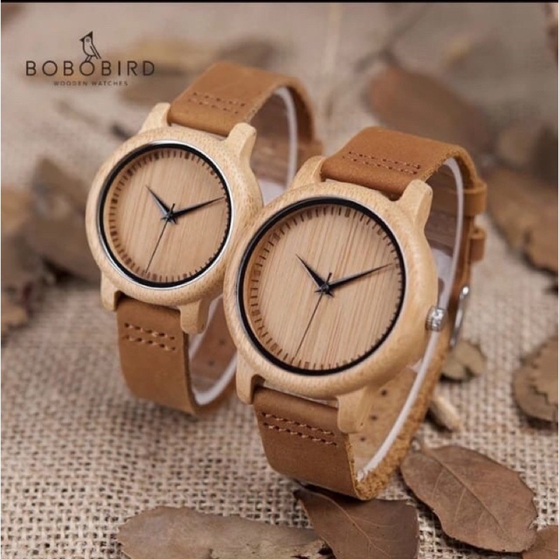 Jam Tangan Kayu Pria Wanita Couple Bobo Bird Wooden Watch Couple