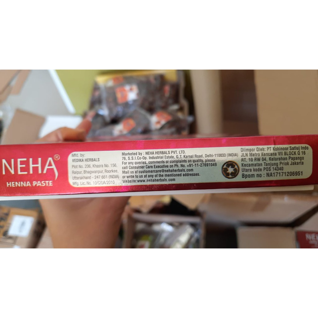 NEHA Henna Paste Colour BPOM