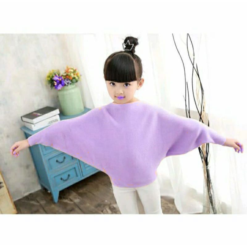 BATWING ANAK PEREMPUAN  / SWEATER RAJUT  ANAK 4 - 7 TAHUN / LASPERAL KIDS JAMAN NOW / ATASAN ANAK PEREMPUAN